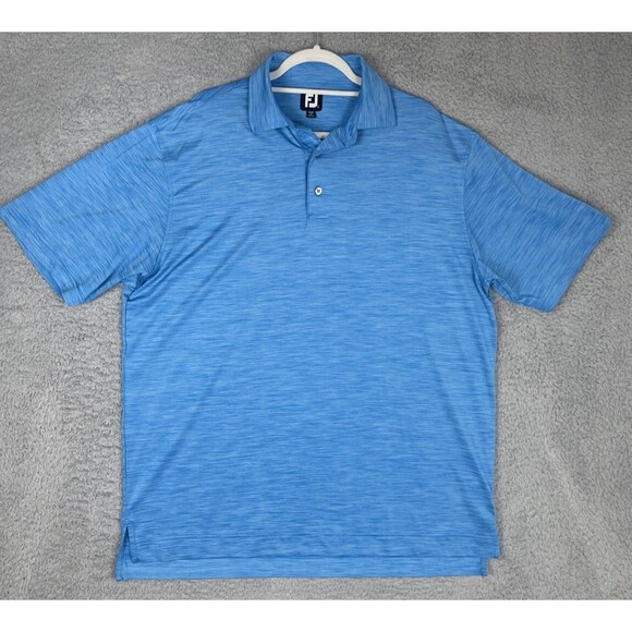 FootJoy Golf Polo Shirt Mens Large Blue Heather Short Sleeve EUC - Picture 1 of 10